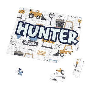 Custom Construction Truck Boy Puzzle Gift Boy Custom Puzzle Name Puzzle Gift Construction Truck Birthday Puzzle Personalized Puzzle Boy