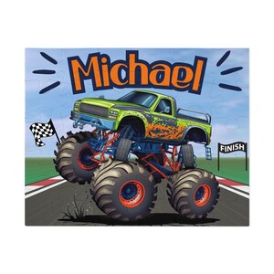 Monster Truck Boy Puzzle Gift Boy Custom Puzzle Nombre Puzzle Regalo Monster Truck Birthday Puzzle Puzzle personalizado Monster Truck Puzzle Boy