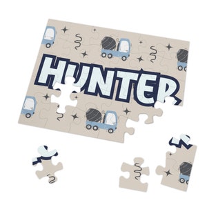 Custom Construction Truck Boy Puzzle Gift Boy Custom Puzzle Name Puzzle Gift Construction Truck Birthday Puzzle Personalized Puzzle Boy