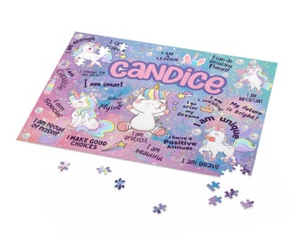 Custom Puzzle Name Puzzle Unicorn Gift for Girls Affirmations for Girls Puzzles for Kids Unicorn Birthday Gift Unicorn Puzzle for Girls