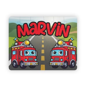 Custom Kid Puzzle Fire Truck Gift Custom Truck Gift Boy Puzzle Girl Puzzle Gift Customized Puzzle Name Puzzle Gift Truck Lover