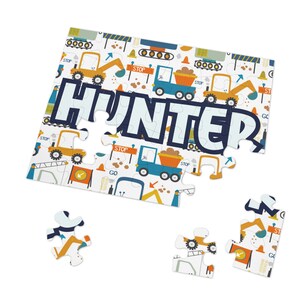 Custom Construction Truck Boy Puzzle Gift Boy Custom Puzzle Name Puzzle Gift Construction Truck Birthday Puzzle Personalized Puzzle Boy