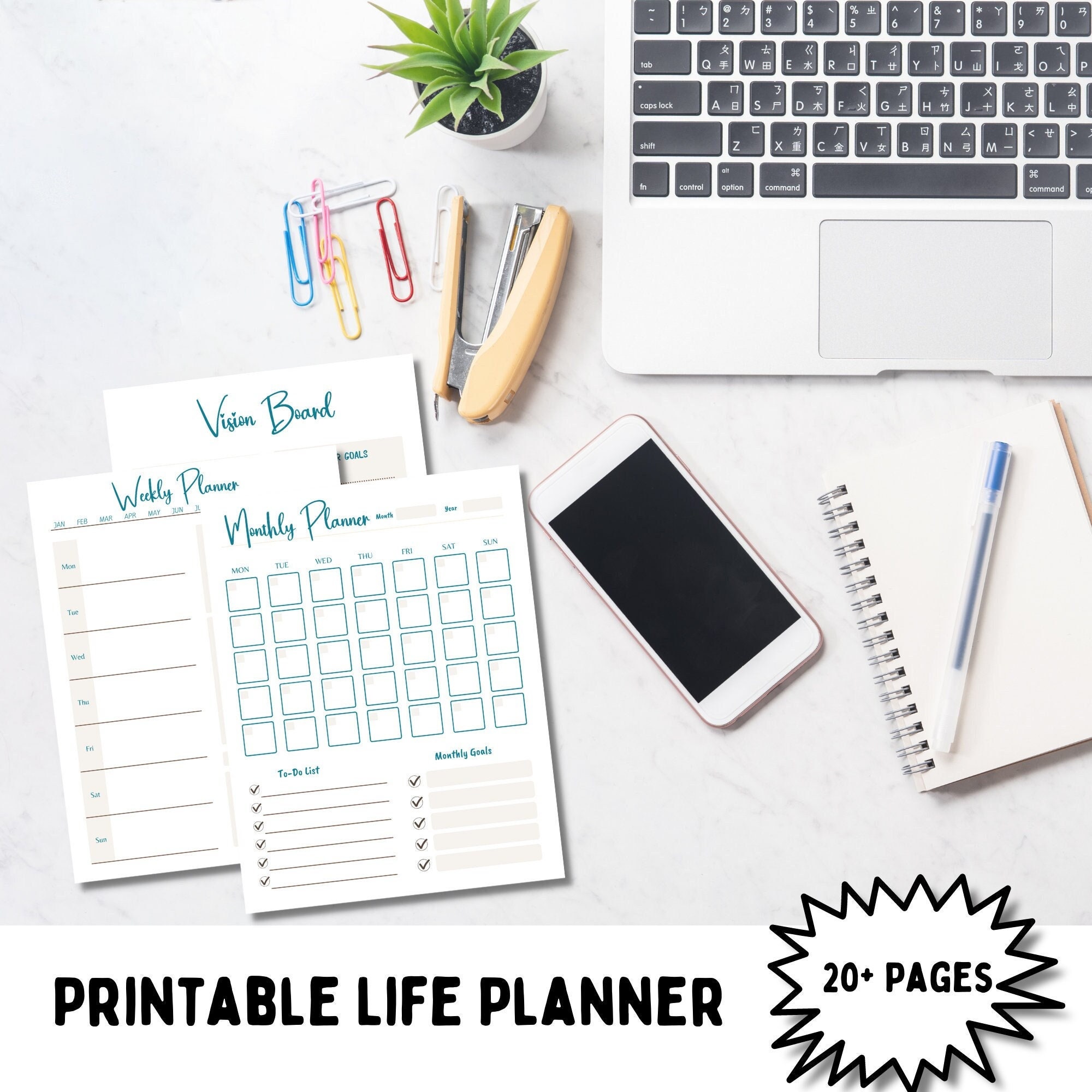 Planner Template Printable Planner Daily Planner Weekly - Etsy