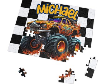 Monster Truck Boy Puzzle Gift Boy Custom Puzzle Name Puzzle Gift Monster Truck Birthday Puzzle Personalized Puzzle Monster Truck Puzzle Boy