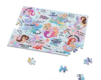 Mermaid Gifts for Girls Affirmations for Girls Puzzles for Kids Mermaid Birthday Gift Mermaid Puzzle Gift for Young Girls Kid Activities