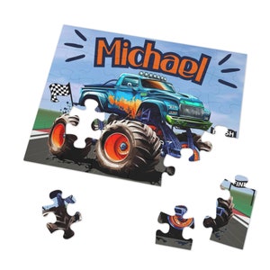 Monster Truck Boy Puzzle Personalized Puzzle Monster Truck Puzzle Boy