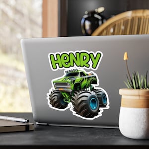 Boy Sticker Customized Boy Gift Personalized Sticker Name Monster Truck Sticker Waterproof Sticker Custom Boy Gift Name Sticker
