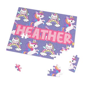 Custom Puzzle Name Puzzle Unicorn for Girl Magical Gift Unicorn Puzzles for Kids Unicorn Birthday Gift Unicorn Puzzle for Girls Customized