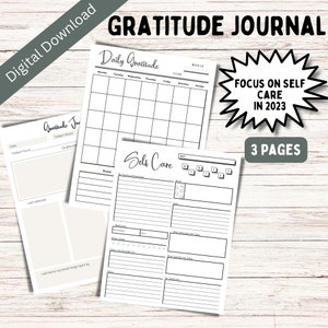 Gratitude Journals, Daily Planner, Self Care, Daily Affirmations, Self Love, Mindful Meditation, Bullet Journal, 2023 Calendar, Minimalist