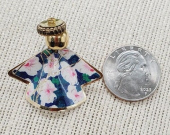 Spilla con spilla angelo natalizio in latta multicolore Vtg Ballou in smalto multicolore bianco e blu