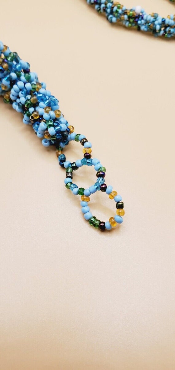 Multi Strand Blues and Brown Colored Glass Seed B… - image 10