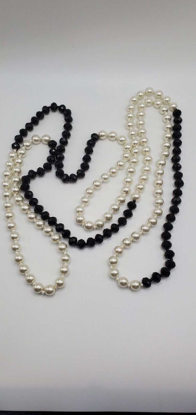 Collier Vintage Shabby Chic Noir - Perles Artificielles - Longueur 45 Cm - Palazzo INT - Neuf Avec Étiquettes