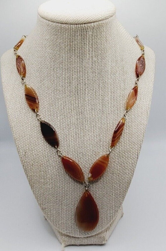 Vintage 24" 70s Carnelian Gemstone Necklace