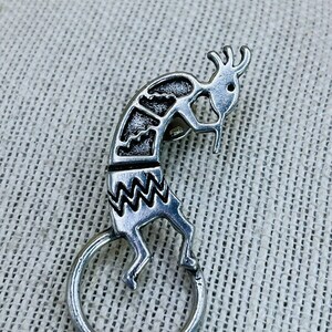 Vintage 2-Zoll-B.W Kokopelli südwestlichen Stil Silvertone Brosche Pin