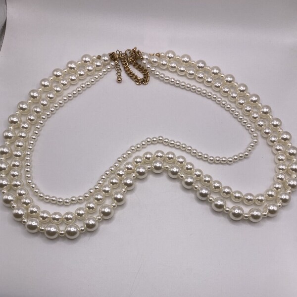 Faux Pearl Necklace Etsy