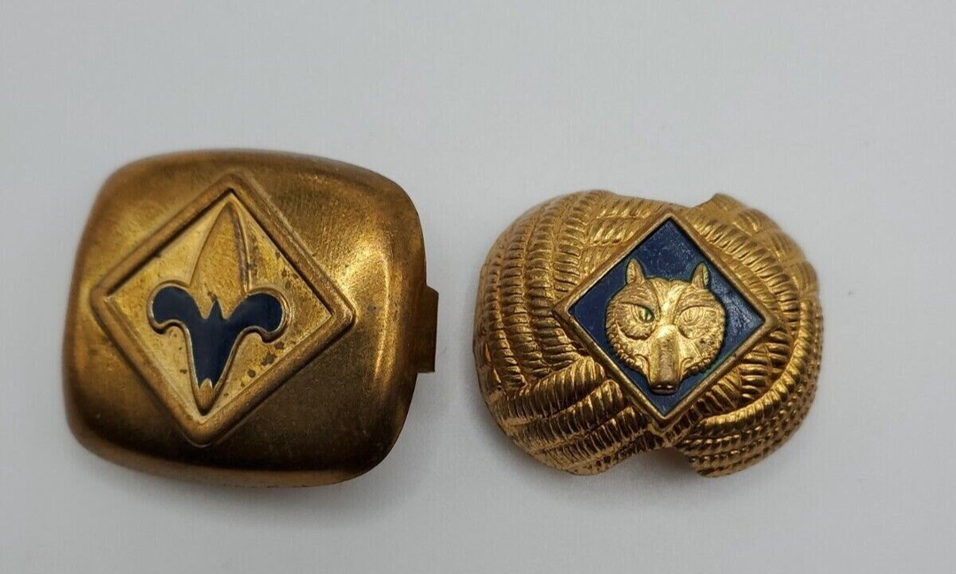 Lot of 2 Vintage Boy Scout Neckerchief Kerchief Brass Slide Etsy
