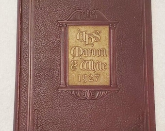 1927 Vintage Uniontown Pennsylvania High School Jahrbuch, Kastanienbraun und Weiß