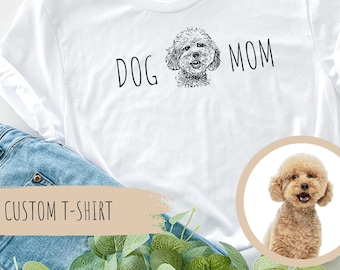 HUND MOM/Pet Portrait T-shirt / Custom Pet T-shirt / Hundeportrait / Katzenportrait / Geschenk für sie / personalisiertes Hunde T-shirt / Weihnachtsgeschenk