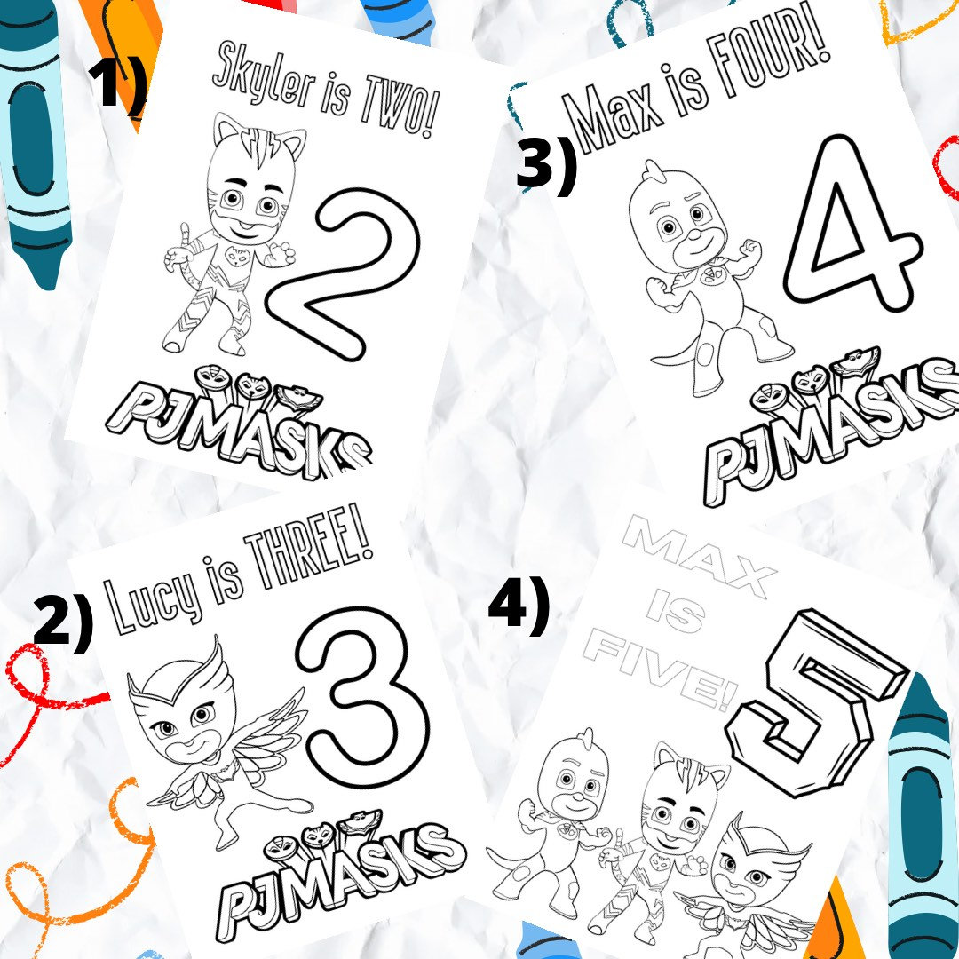 PJ Masks Birthday Coloring Activity - Etsy, image size:1080x1080