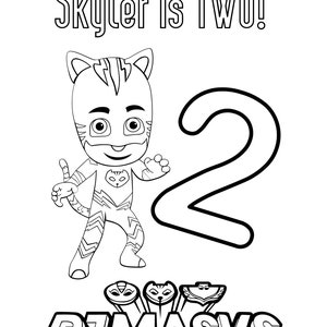 PJ Masks Birthday Coloring Activity - Etsy