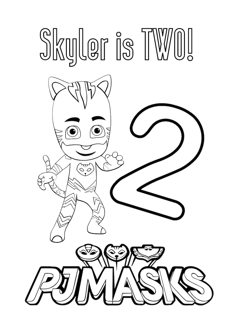 PJ Masks Birthday Coloring Activity Etsy