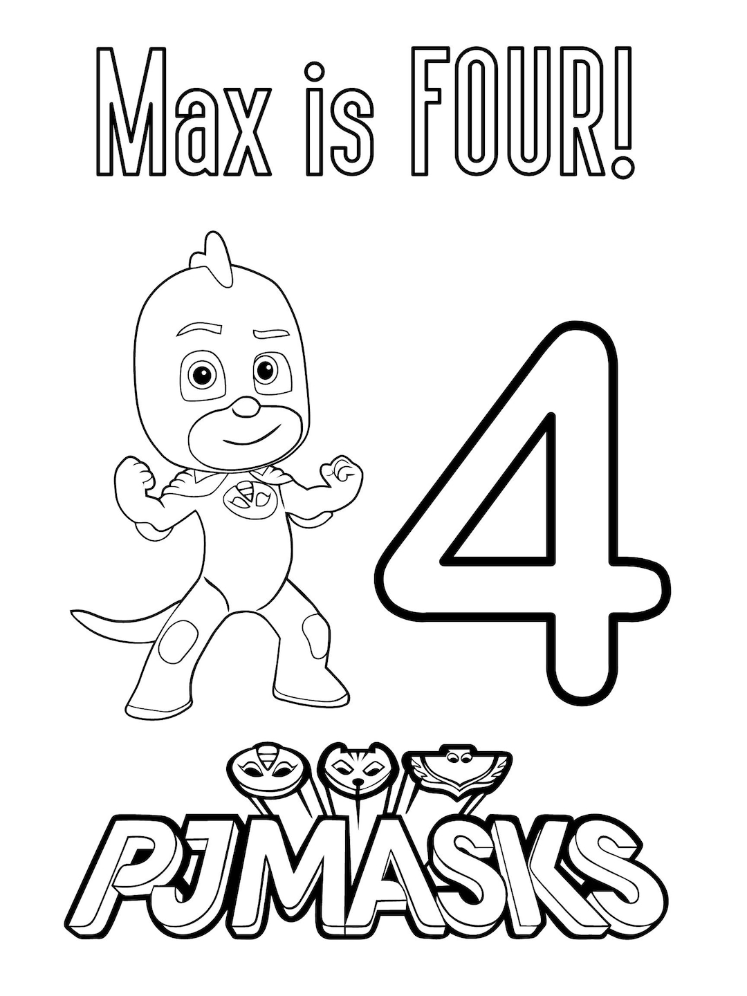 PJ Masks Birthday Coloring Activity - Etsy
