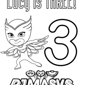PJ Masks Birthday Coloring Activity - Etsy