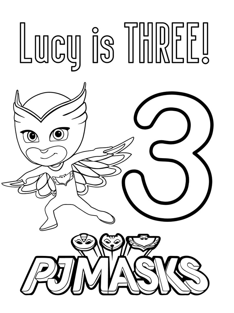 PJ Masks Birthday Coloring Activity - Etsy