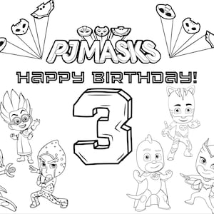 PJ Masks 3.Geburtstag Malgeschenk für Kinder