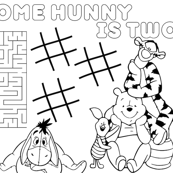 Winnie the Pooh Activity Pages Etsy