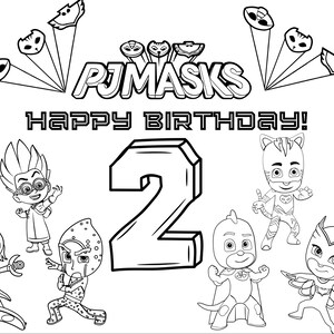 PJ Masks Birthday Coloring Activity - Etsy