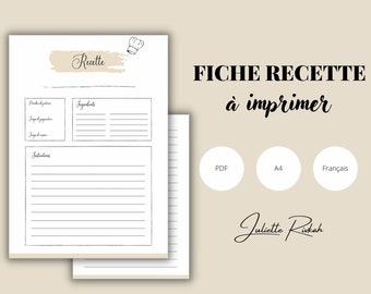 Cadeau : des fiches recettes à télécharger !  Fiches recettes, Classeurs  de recettes, Cartes de recettes à imprimer