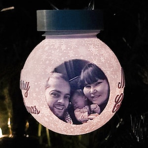 Customisable Christmas Tree Photo Bauble/Ornament [Clunky Shell]