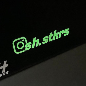 Custom Instagram sticker phosphorescent photoluminescent glow in the dark, Customizable sticker for car, motorcycle, etc.