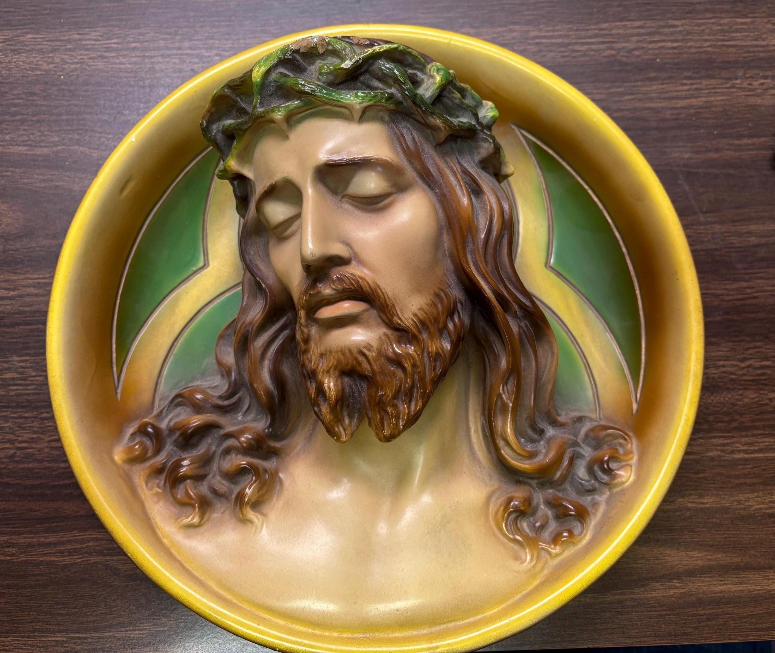 JESUS CHRIST レリーフ 壁掛けプレート 真鍮製 JESUS CHRIST レリーフ 壁掛けプレート 真鍮製 JESUS CHRIST レリーフ
