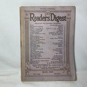 Vintage Readers Digest May 1936