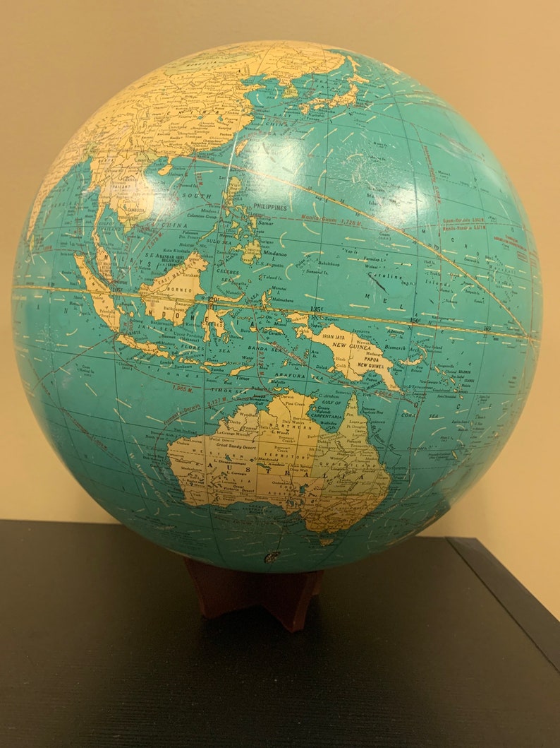 Large Vintage World Globe, Crams Globe, Vintage Globe, 16 Inch Globe Etsy