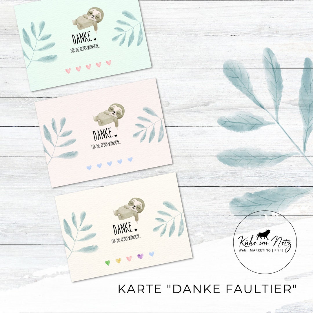 Danke Zur Geburt Tochter & Sohn Karte Postkarte Etsy