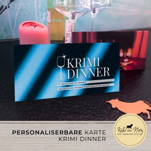 KARTE Krimi Dinner | Eventkarte | Valentinstag| Geburtstag | Tatort | Gutschein | personalisierbar