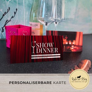 KARTE Show Dinner | Eventkarte | DIY | Showtime | Gutschein | Dinnerabend | personalisierbar