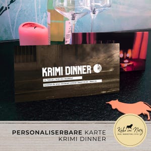 KARTE Krimi Dinner | Eventkarte | DIY | Geburtstag | Tatort | Gutschein | personalisierbar