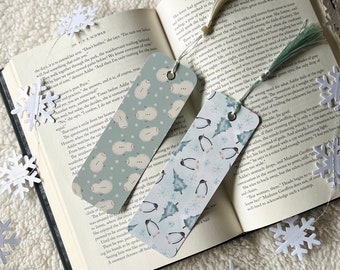 winter bookmarks | snowman bookmark | penguin bookmark | snowy bookmark | double-sided | bookmark