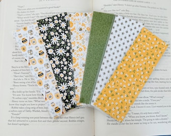 bee collection no. 3 | bee bookmarks | bumble bees | honeycomb | floral | laminated & double-sided | bookmark