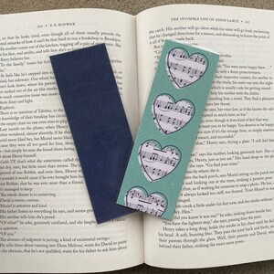 music bookmarks music notes musical instruments laminated & double-sided bookmark music in hearts