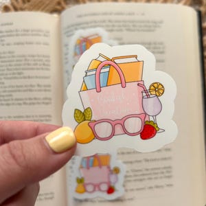 bookcation sticker | summer vacation sticker | summer sticker | beach vibes | happy vibes | vinyl sticker