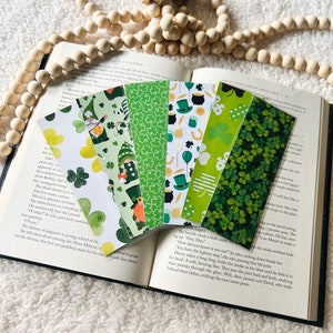 St. Patrick’s day bookmarks | clover bookmarks | gold foil | laminated & double-sided | bookmark