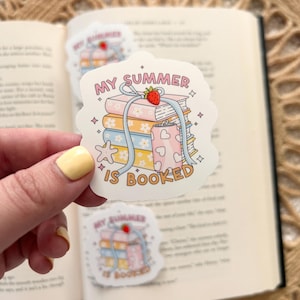 my summer is booked sticker | seashell sticker | summer sticker | beach vibes | happy vibes | vinyl sticker