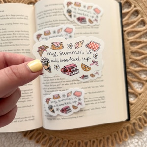 my summer is booked up sticker | seashell sticker | summer sticker | summer reading | happy vibes | vinyl sticker