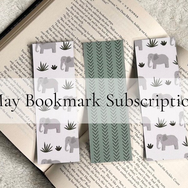 monthly bookmark subscription | book lover gift | random bookmarks | mystery bag | subscription | double sided & laminated bookmarks