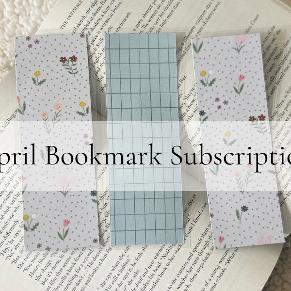 monthly bookmark subscription | book lover gift | random bookmarks | mystery bag | subscription | double sided & laminated bookmarks